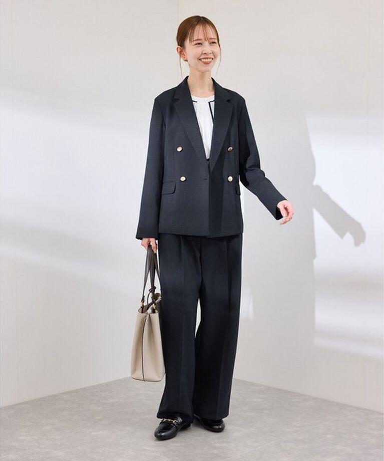 Rope’Picnic「【抗菌防臭・接触冷感・UVカット】カナパ金ボタンジャケット/通勤・セットアップ対応」|テーラードジャケット|