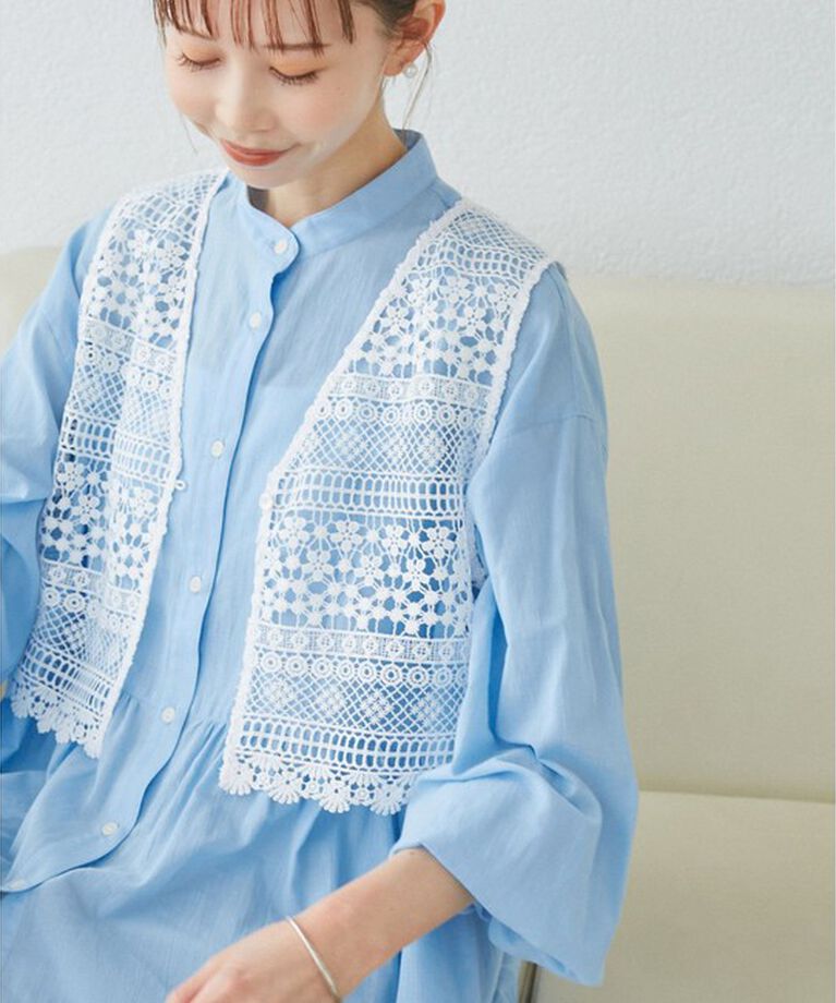 Rope’Picnic「【接触冷感・通気性】【サイズ追加】Comfy Shirt コンフィーシャツ/綿ボイルペプラムシャツ」|シャツ・ブラウス|