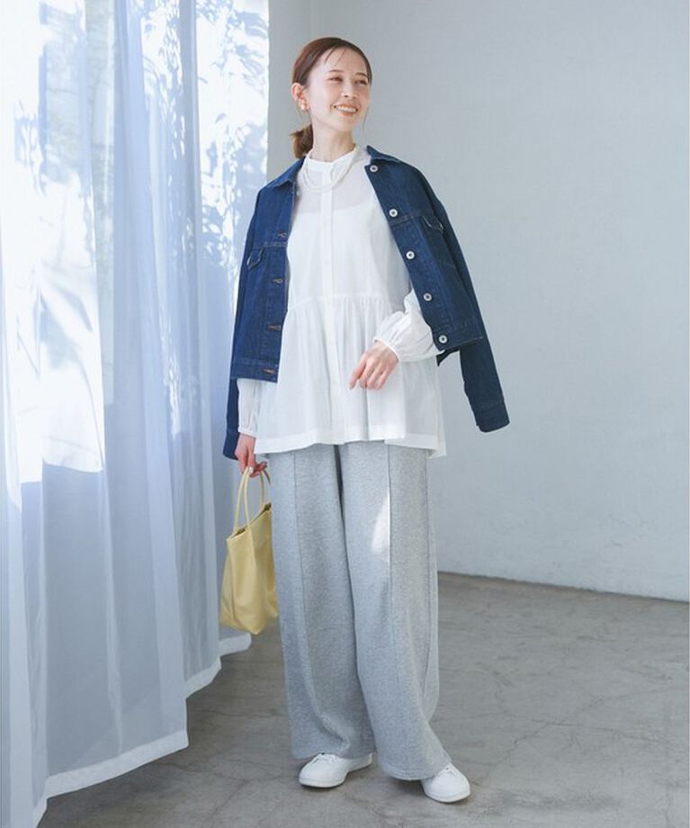 Rope’Picnic「【接触冷感・通気性】【サイズ追加】Comfy Shirt コンフィーシャツ/綿ボイルペプラムシャツ」|シャツ・ブラウス|