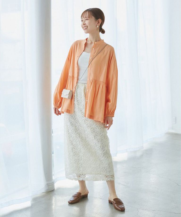 Rope’Picnic「【接触冷感・通気性】【サイズ追加】Comfy Shirt コンフィーシャツ/綿ボイルペプラムシャツ」|シャツ・ブラウス|
