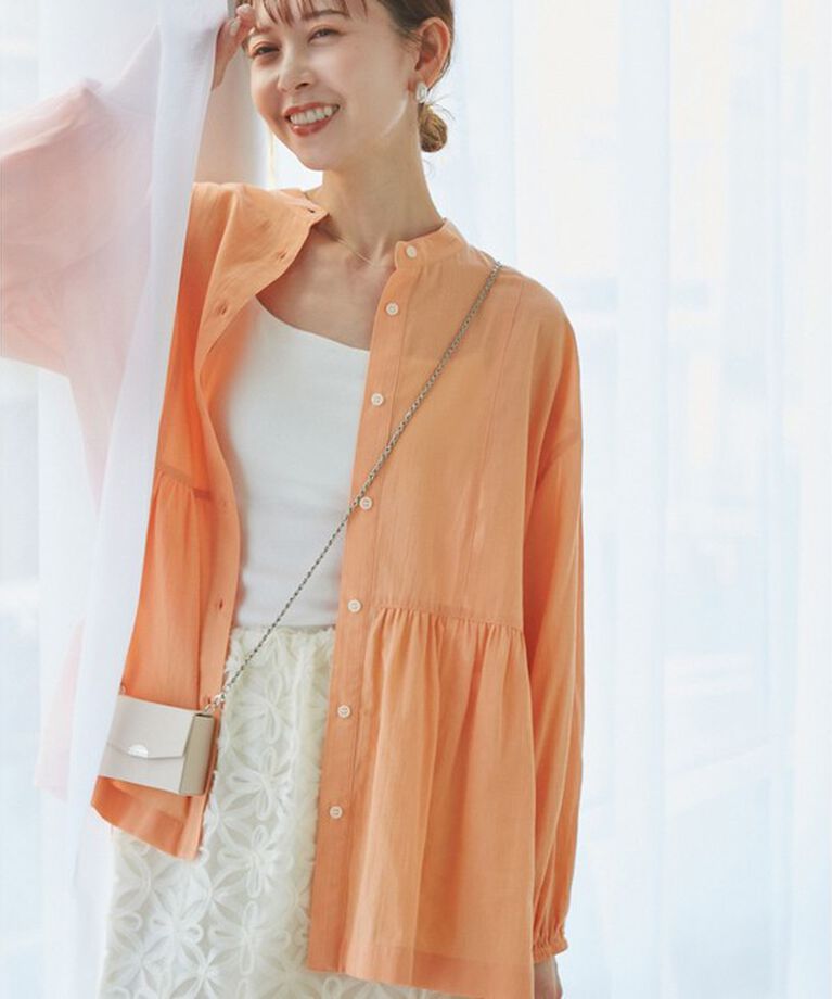 Rope’Picnic「【接触冷感・通気性】【サイズ追加】Comfy Shirt コンフィーシャツ/綿ボイルペプラムシャツ」|シャツ・ブラウス|
