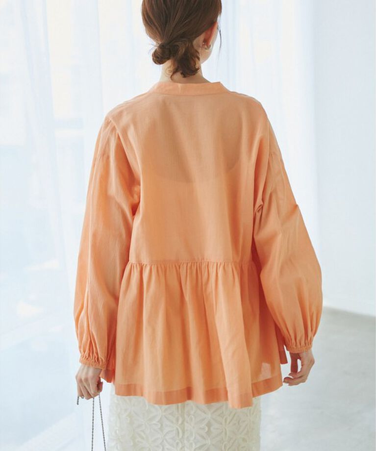 Rope’Picnic「【接触冷感・通気性】【サイズ追加】Comfy Shirt コンフィーシャツ/綿ボイルペプラムシャツ」|シャツ・ブラウス|
