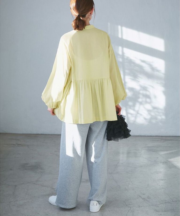 Rope’Picnic「【接触冷感・通気性】【サイズ追加】Comfy Shirt コンフィーシャツ/綿ボイルペプラムシャツ」|シャツ・ブラウス|