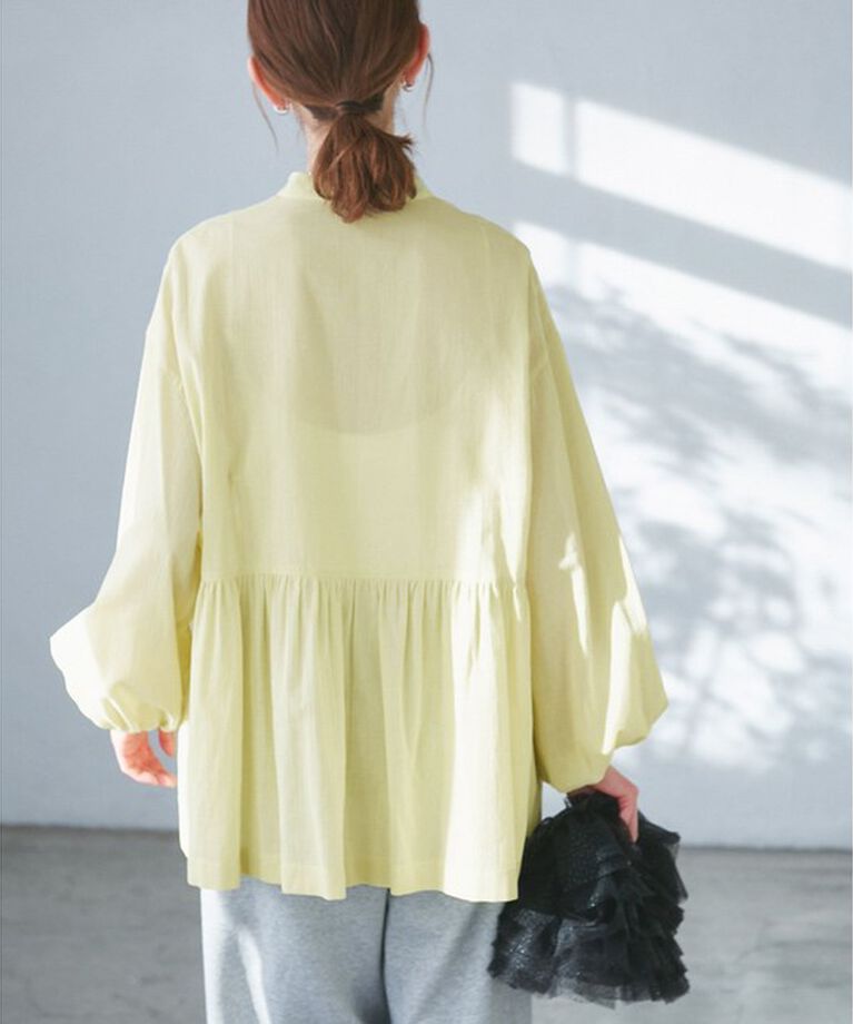 Rope’Picnic「【接触冷感・通気性】【サイズ追加】Comfy Shirt コンフィーシャツ/綿ボイルペプラムシャツ」|シャツ・ブラウス|