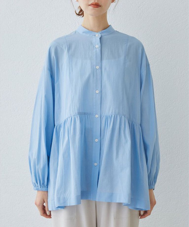 Rope’Picnic「【接触冷感・通気性】【サイズ追加】Comfy Shirt コンフィーシャツ/綿ボイルペプラムシャツ」|シャツ・ブラウス|