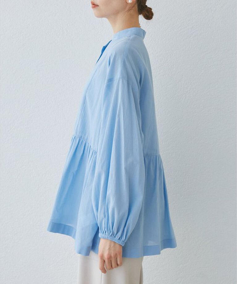 Rope’Picnic「【接触冷感・通気性】【サイズ追加】Comfy Shirt コンフィーシャツ/綿ボイルペプラムシャツ」|シャツ・ブラウス|