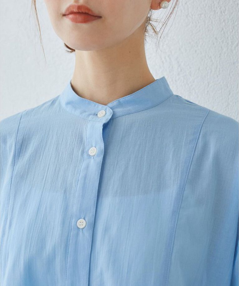 Rope’Picnic「【接触冷感・通気性】【サイズ追加】Comfy Shirt コンフィーシャツ/綿ボイルペプラムシャツ」|シャツ・ブラウス|