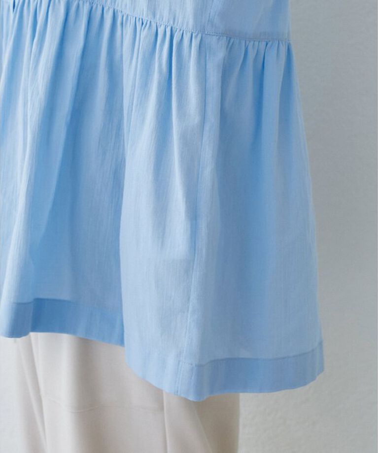 Rope’Picnic「【接触冷感・通気性】【サイズ追加】Comfy Shirt コンフィーシャツ/綿ボイルペプラムシャツ」|シャツ・ブラウス|