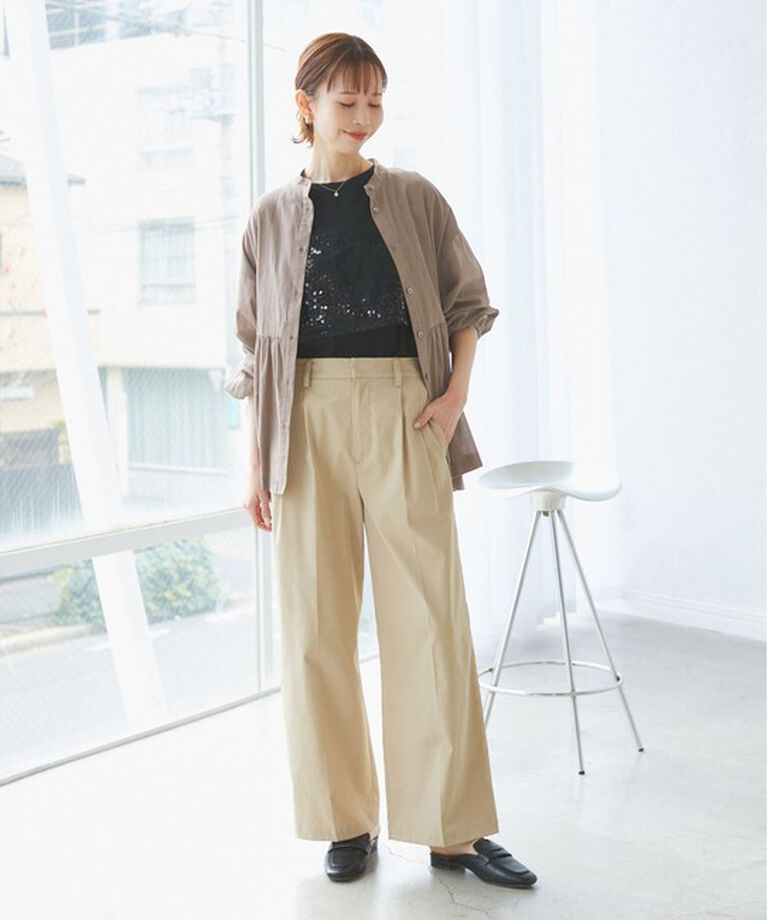 Rope’Picnic「【接触冷感・通気性】【サイズ追加】Comfy Shirt コンフィーシャツ/綿ボイルペプラムシャツ」|シャツ・ブラウス|