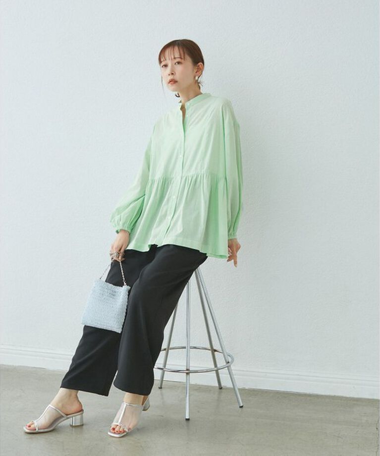 Rope’Picnic「【接触冷感・通気性】【サイズ追加】Comfy Shirt コンフィーシャツ/綿ボイルペプラムシャツ」|シャツ・ブラウス|