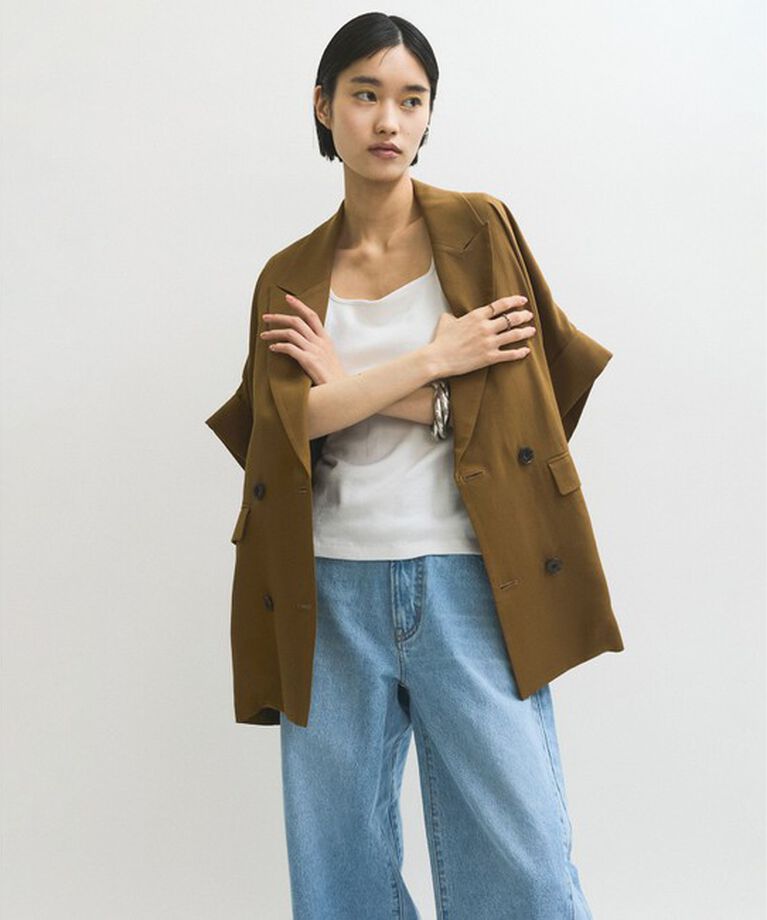 ADAM ET ROPE'「【サステナブル】・【新色追加】ショートスリーブシャツJK」|その他|オリーブ