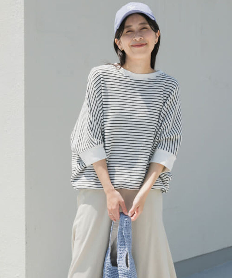 URBAN RESEARCH DOORS「DOORS タックフライスワイドTシャツ」|Tシャツ・カットソー|OFF×BLK
