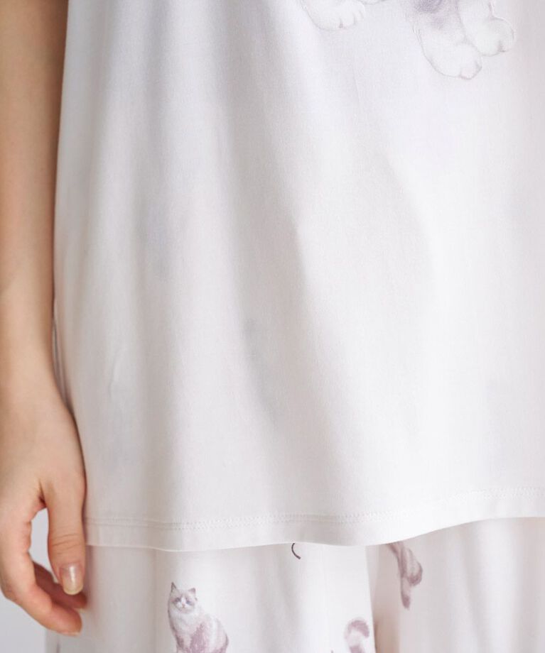 gelato pique「【ONLINE限定】CAT柄ワンポイントTシャツ&ショートパンツセット」|ルームウェア|