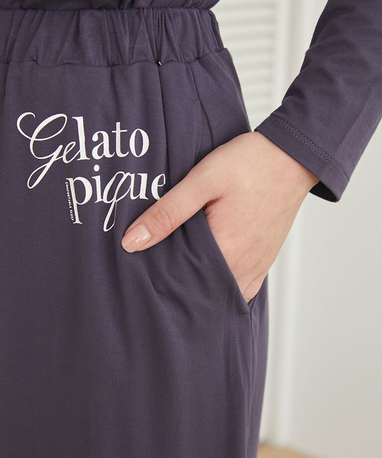 gelato pique「【接触冷感】レーヨンロゴ8分丈パンツ」|ルームウェア|