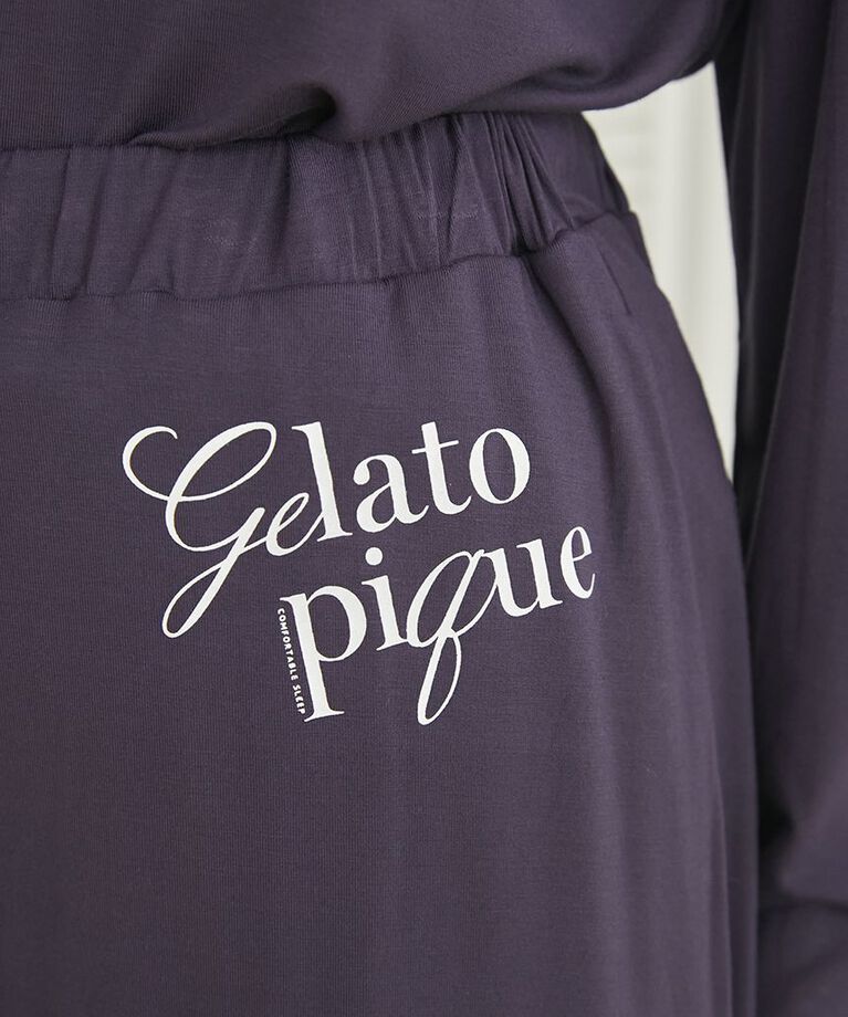 gelato pique「【接触冷感】レーヨンロゴ8分丈パンツ」|ルームウェア|