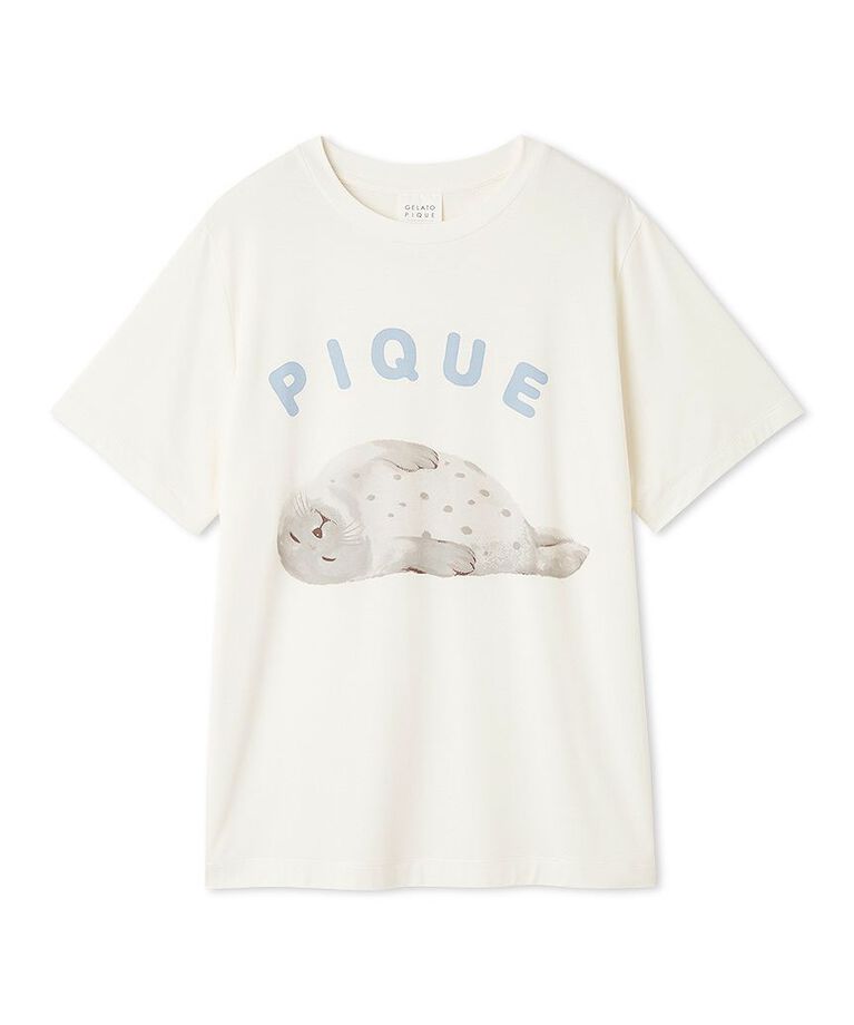gelato pique「【接触冷感】あざらしワンポイントTシャツ」|ルームウェア|