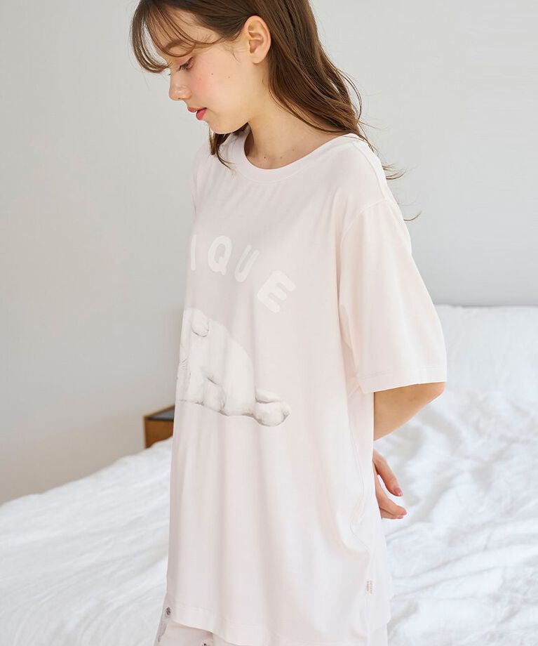 gelato pique「【接触冷感】あざらしワンポイントTシャツ」|ルームウェア|
