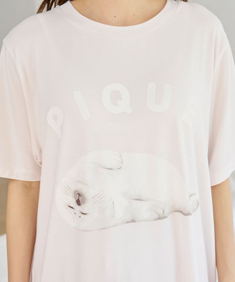 gelato pique「【接触冷感】あざらしワンポイントTシャツ」|ルームウェア|