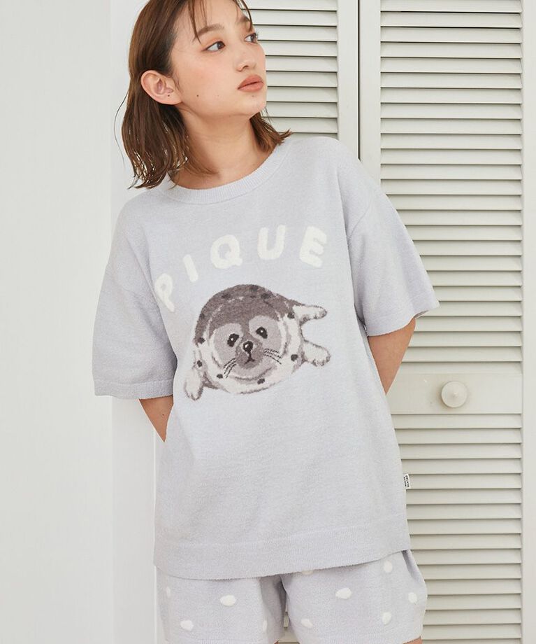 gelato pique「あざらしジャガードプルオーバー&ショートパンツセット」|ルームウェア|