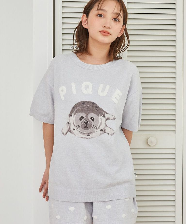 gelato pique「あざらしジャガードプルオーバー&ショートパンツセット」|ルームウェア|BLU