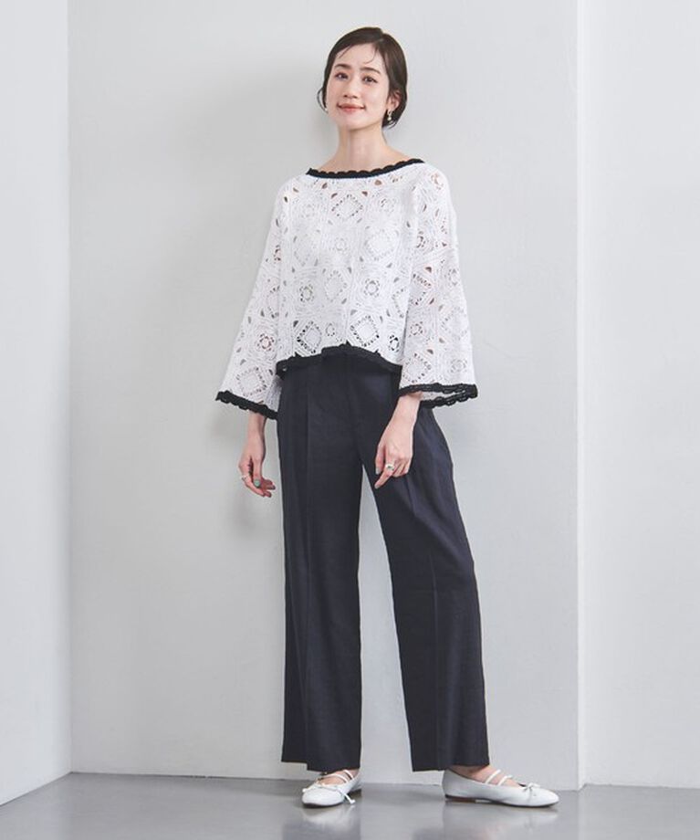 UNITED ARROWS「クロッシー エンブロイダリー ニットプルオーバー」|ニット・セーター|