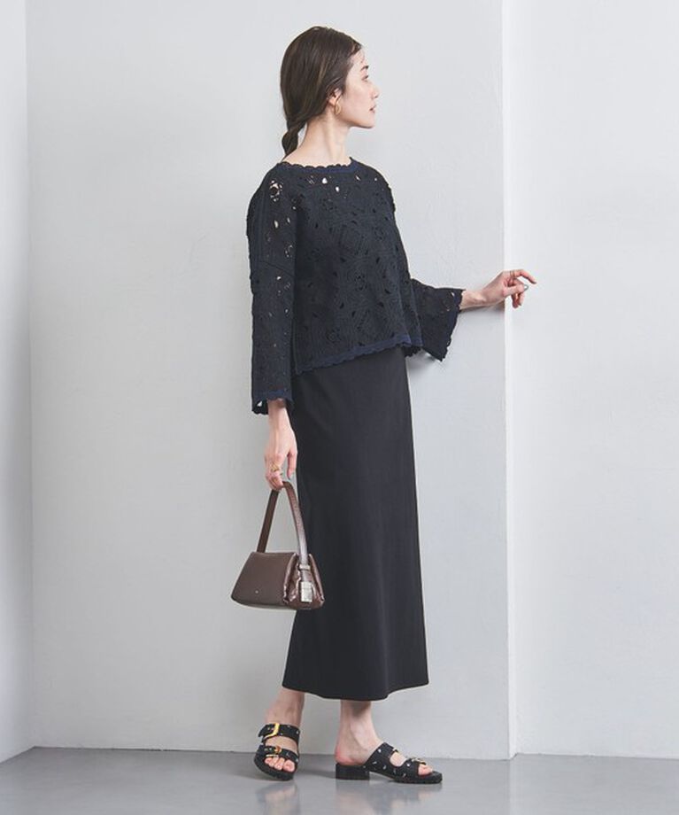UNITED ARROWS「クロッシー エンブロイダリー ニットプルオーバー」|ニット・セーター|