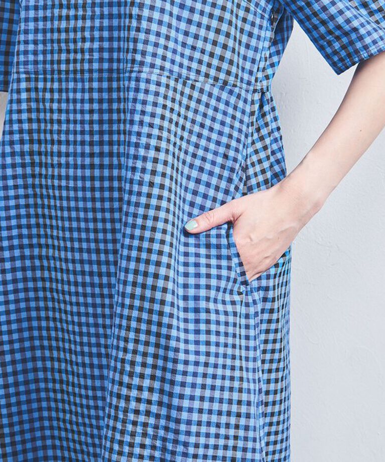 UNITED ARROWS「オープン バックリボン チェックワンピース」|ワンピース|