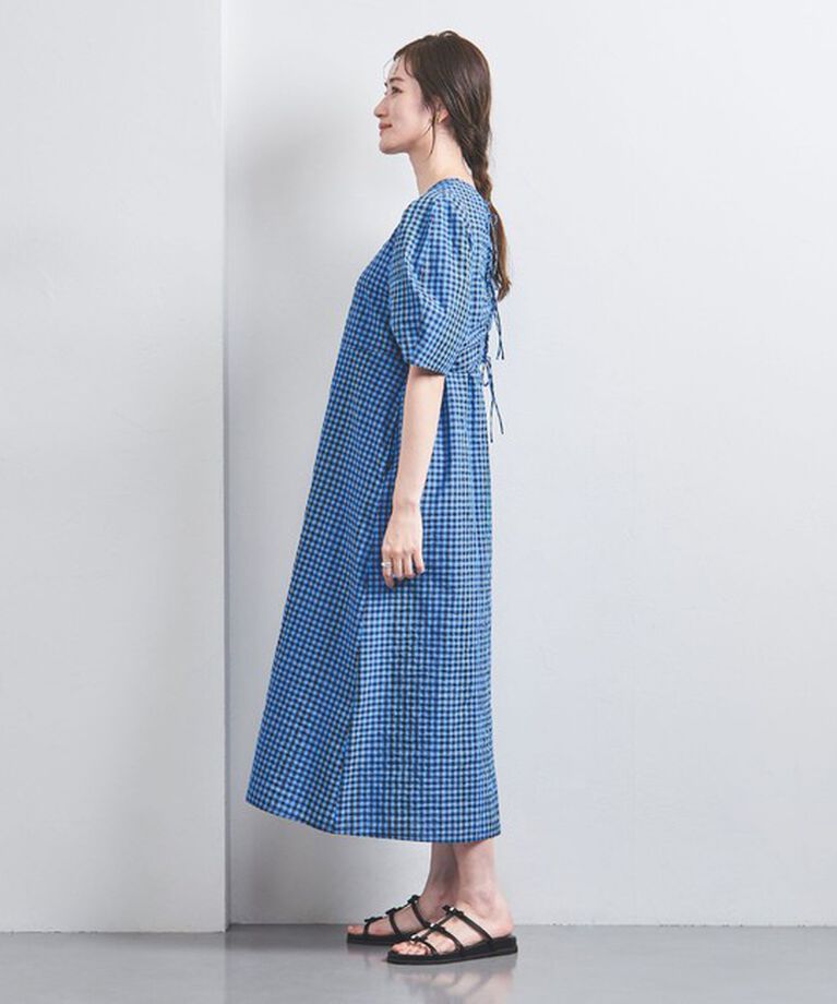 UNITED ARROWS「オープン バックリボン チェックワンピース」|ワンピース|