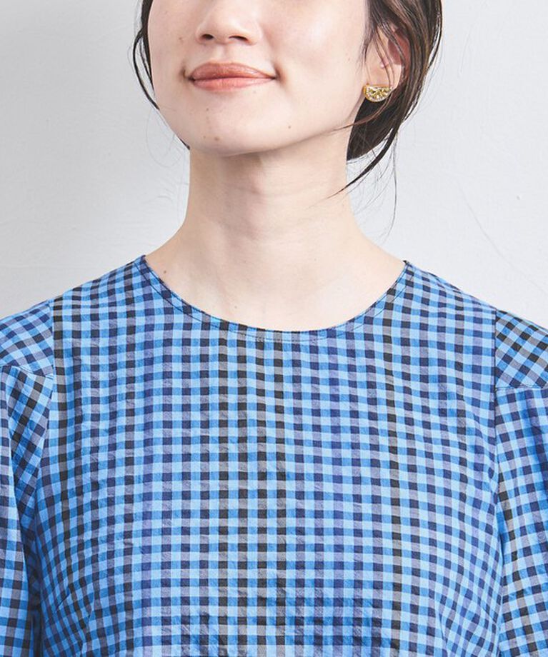 UNITED ARROWS「オープン バックリボン チェックワンピース」|ワンピース|