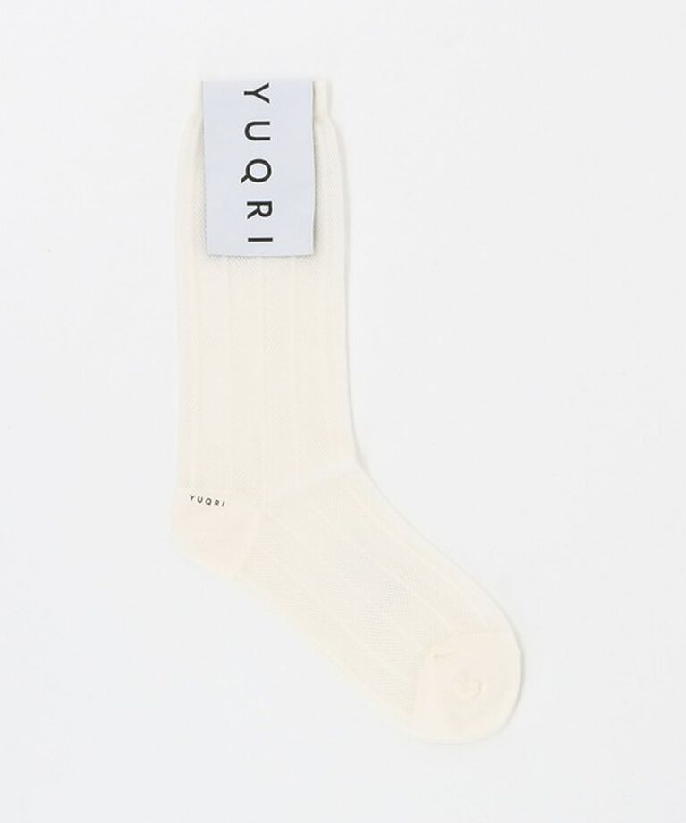 UNITED ARROWS「＜YUQRI＞MESH/LINE ソックス」|ソックス|WHITE