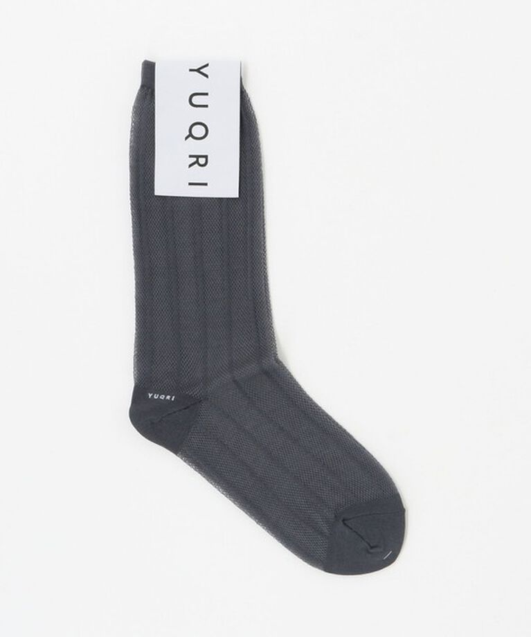 UNITED ARROWS「＜YUQRI＞MESH/LINE ソックス」|ソックス|DK.GRAY