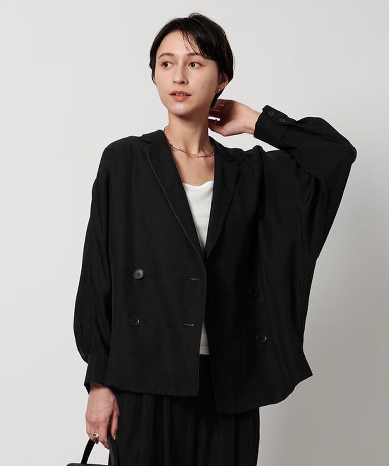 UNITED ARROWS「ドルマン ブラウス ジャケット」|テーラードジャケット|BLACK