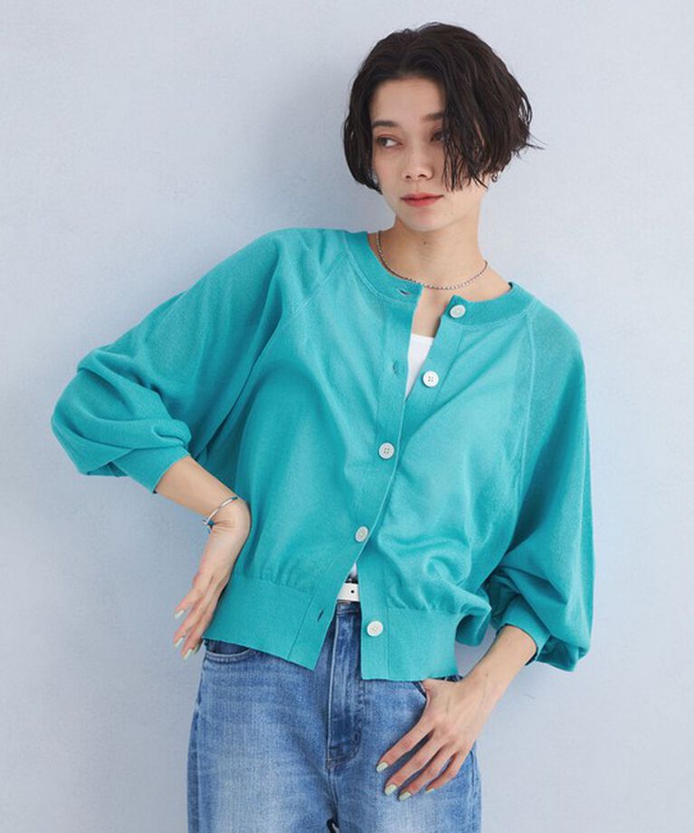 UNITED ARROWS green label relaxing「【結論シリーズ】忍ばせカーデ 2WAY -ウォッシャブル-」|カーディガン|TURQUOISE