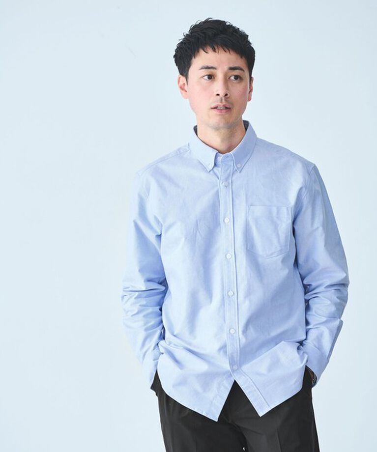 UNITED ARROWS green label relaxing「【WEB限定】JUST fit ボタンダウン オックスフォード 長袖 シャツ」|シャツ・ブラウス|LT.BLUE