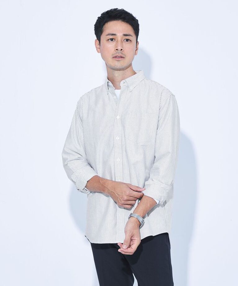 UNITED ARROWS green label relaxing「【WEB限定】JUST fit ボタンダウン オックスフォード 長袖 シャツ」|シャツ・ブラウス|