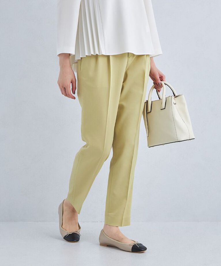 UNITED ARROWS green label relaxing「［size SHORT/TALLあり］キチントボトムス タック スリム パンツ」|スラックス|YELLOW