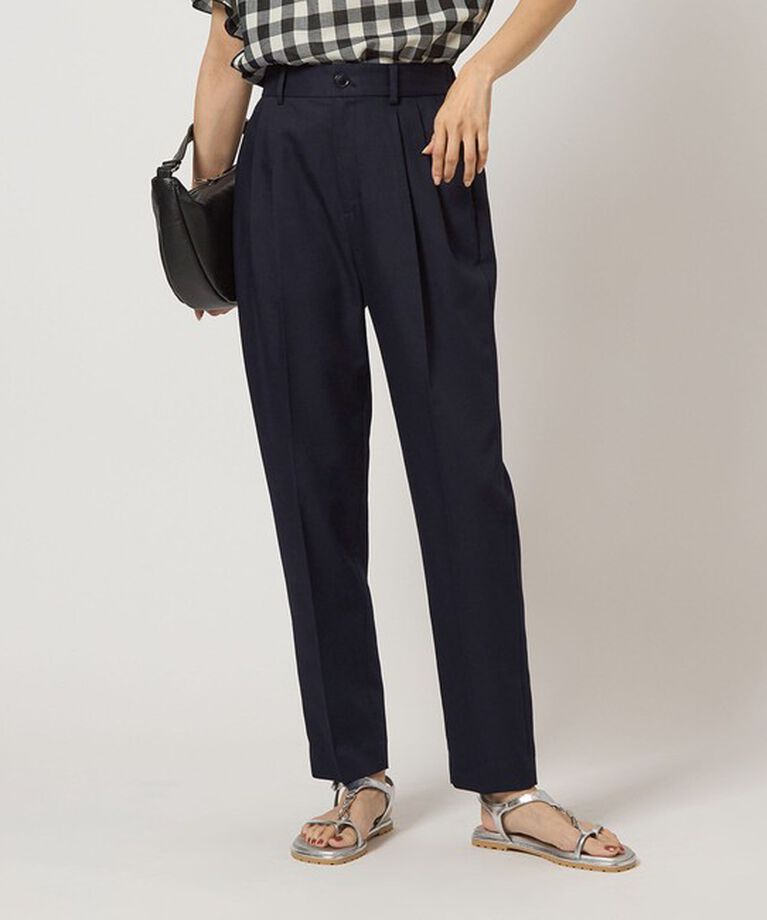 UNITED ARROWS green label relaxing「［size SHORT/TALLあり］キチントボトムス タック スリム パンツ」|スラックス|NAVY