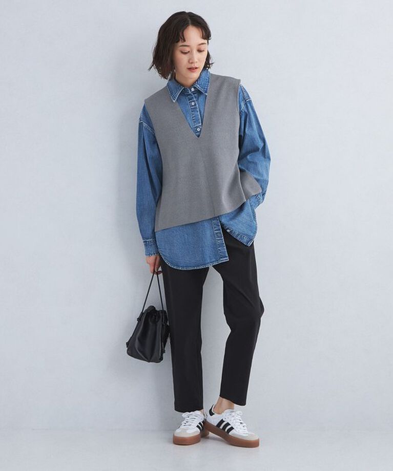 UNITED ARROWS green label relaxing「DEEP ディープ Vネック ニット Aライン ベスト -ウォッシャブル-」|ベスト・ジレ|