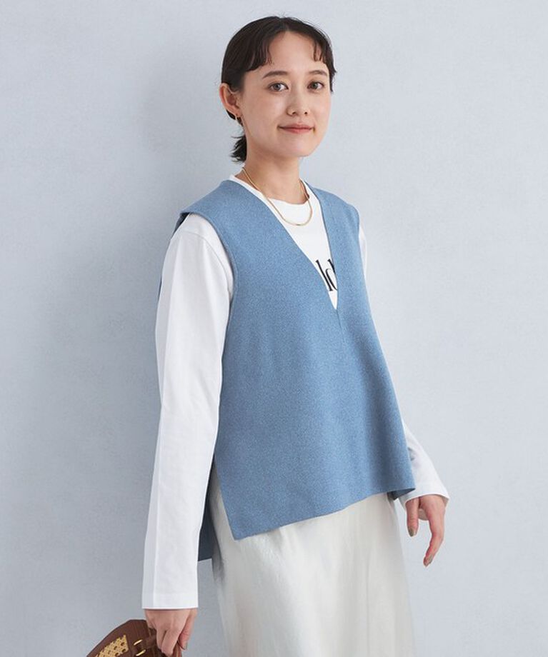 UNITED ARROWS green label relaxing「DEEP ディープ Vネック ニット Aライン ベスト -ウォッシャブル-」|ベスト・ジレ|