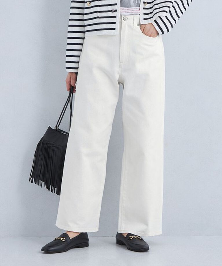 UNITED ARROWS green label relaxing「［size SHORT/TALLあり］ワイド デニム パンツ」|デニム|OFF WHITE