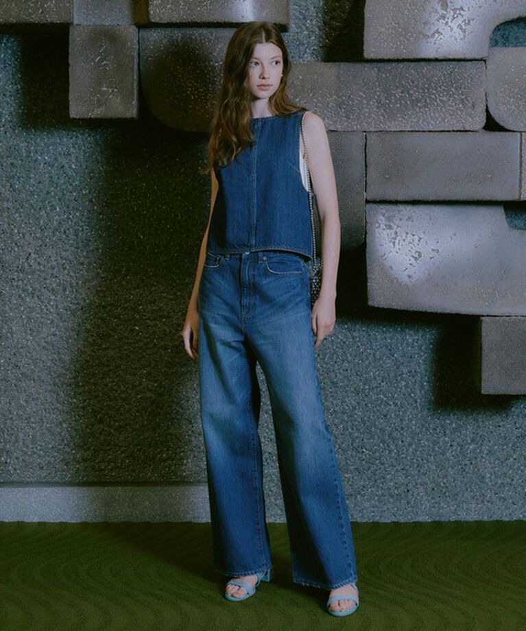 UNITED ARROWS green label relaxing「［size SHORT/TALLあり］ワイド デニム パンツ」|デニム|COBALT