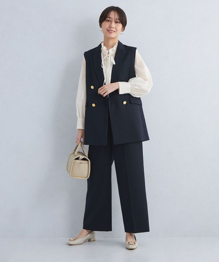 UNITED ARROWS green label relaxing「シアー ネック フリル 2WAY ブラウス」|シャツ・ブラウス|
