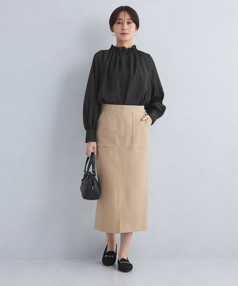 UNITED ARROWS green label relaxing「シアー ネック フリル 2WAY ブラウス」|シャツ・ブラウス|
