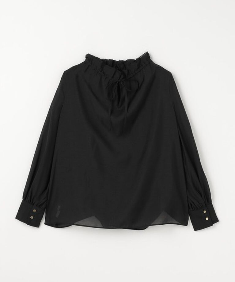 UNITED ARROWS green label relaxing「シアー ネック フリル 2WAY ブラウス」|シャツ・ブラウス|