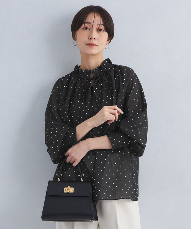 UNITED ARROWS green label relaxing「シアー ネック フリル 2WAY ブラウス」|シャツ・ブラウス|その他1