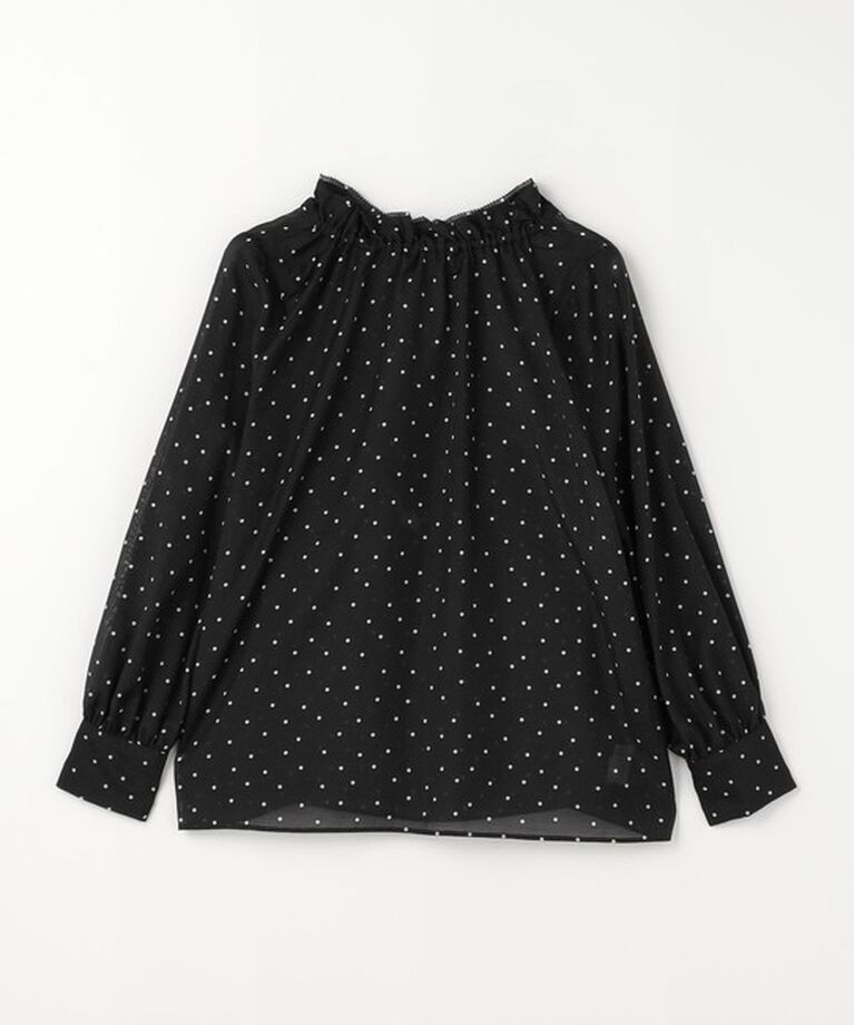 UNITED ARROWS green label relaxing「シアー ネック フリル 2WAY ブラウス」|シャツ・ブラウス|