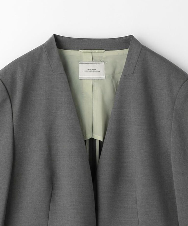 UNITED ARROWS green label relaxing「カチリラ ノーラペル ジャケット -ウォッシャブル・ストレッチ・防シワ-」|ノーカラージャケット|