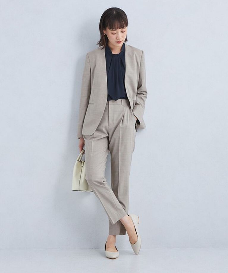 UNITED ARROWS green label relaxing「カチリラ ノーラペル ジャケット -ウォッシャブル・ストレッチ・防シワ-」|ノーカラージャケット|