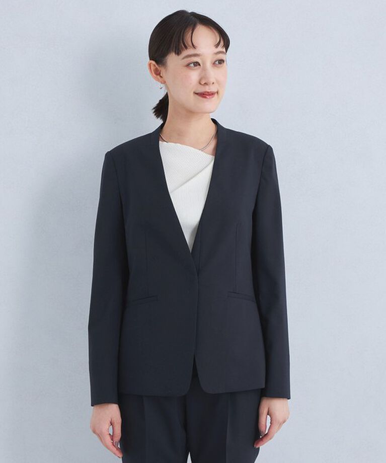 UNITED ARROWS green label relaxing「カチリラ ノーラペル ジャケット -ウォッシャブル・ストレッチ・防シワ-」|ノーカラージャケット|