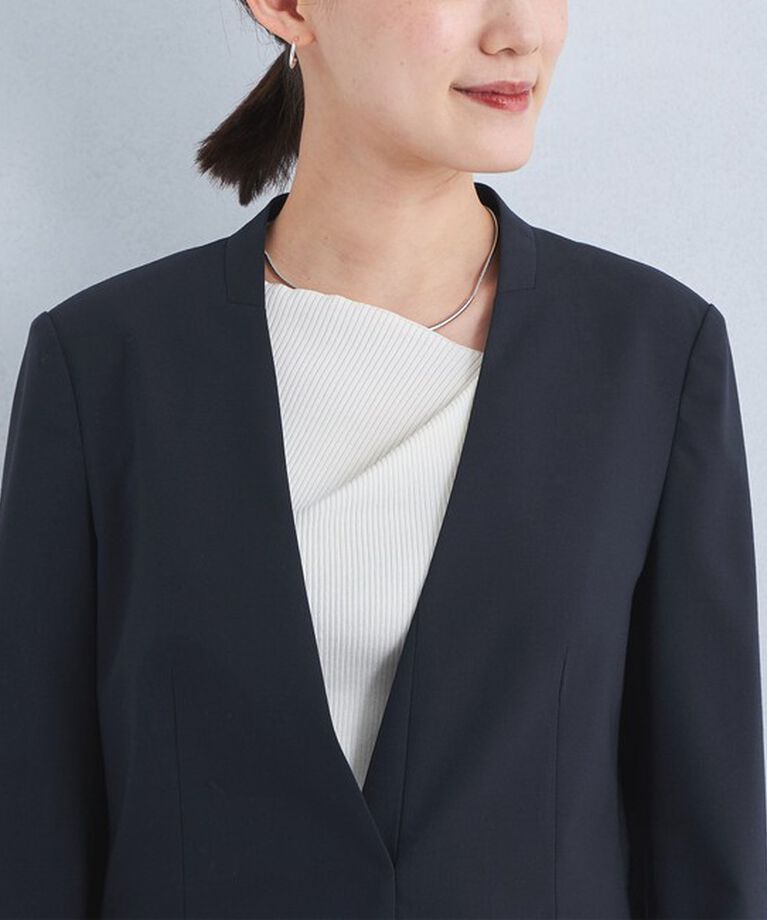 UNITED ARROWS green label relaxing「カチリラ ノーラペル ジャケット -ウォッシャブル・ストレッチ・防シワ-」|ノーカラージャケット|